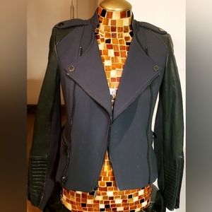 BCBG LEATHER MOTO JACKET~Size|xxs| Color-Rich Turq./Jade Green| Mint Condition
